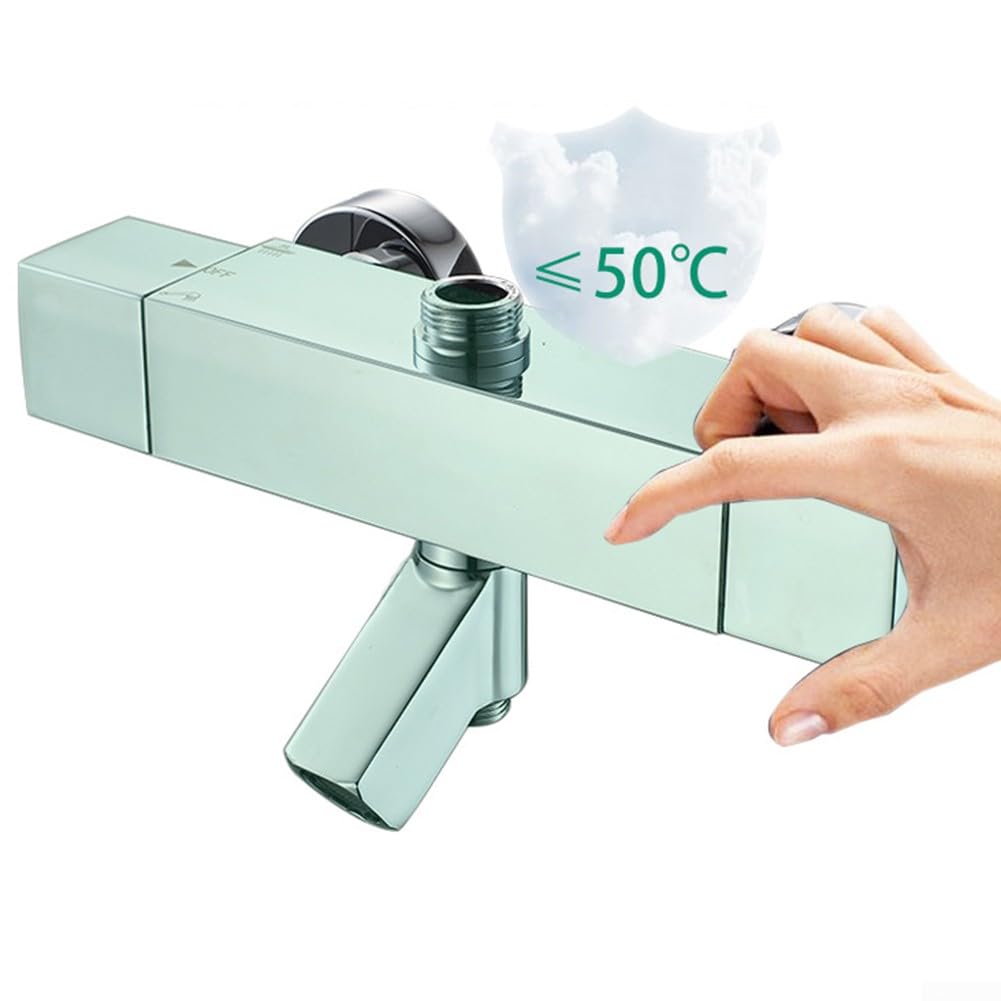 Chromowana termostatyczna bateria wannowa, termostatyczna bateria prysznicowa barowa, termostatyczny zawór prysznicowy, blokada bezpieczeństwa 38°C Baterie termostatyczne zapobiega