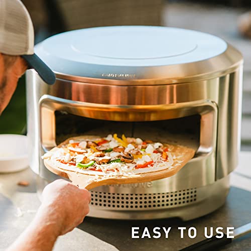 Image of Solo Stove Pi Pizza Oven | Incl. Outdoor Pizza Maker, Wood Burning Assembly, Cordierite Pizza Stone (13 mm thick), Stainless Steel, H: 15.125 in x Dia: 20.5 in, 30.5 lbs