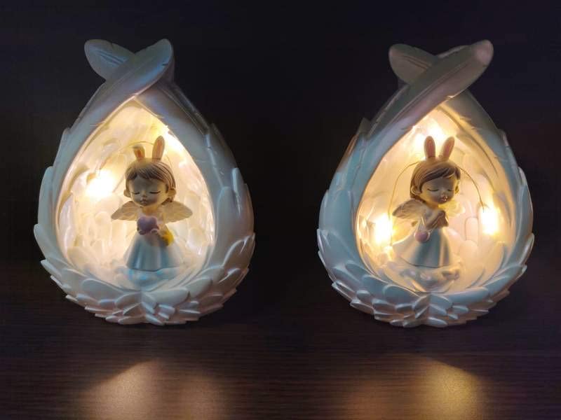 Image of AUGEN Polyresin Angel Blue Idol Statue Showpiece for Home Decor Decoration and Gifting (1 Piece, 9411-B)