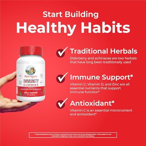 Mary Ruth's 5-1 Immunity Gummies with Elderberry for Kids & Adults | Cherry | Pectin Based | Vegan | 90 Count - Image 3