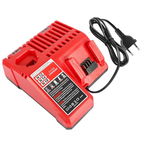 Powarobor M12 M18 Multi-Voltage Ersatz Schnellladegerät Kompatibel mit Milwaukee 12V-18V Li-ion Akkus 48-11-1850 48-11-2420