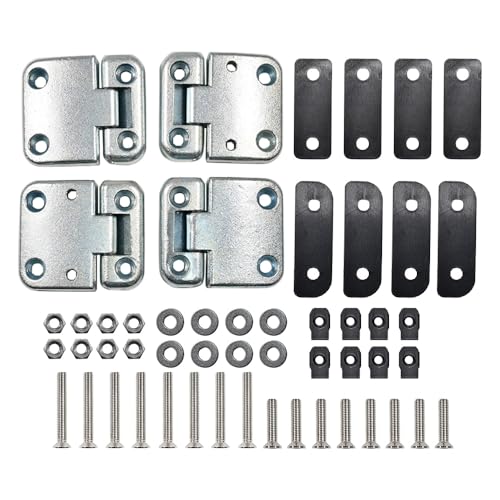 Image of DA1070W Front Door Hinge Kit Compatible with Land Rover 3 Defender 1983 to T2016 Guardian and & Series TD5 Heavy-Duty Hinges with Stainless Bolts BDB710220