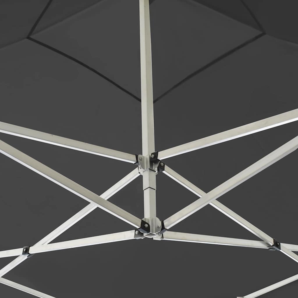 Gazebo pieghevole in alluminio con pareti, 2 x 2 m, grigio