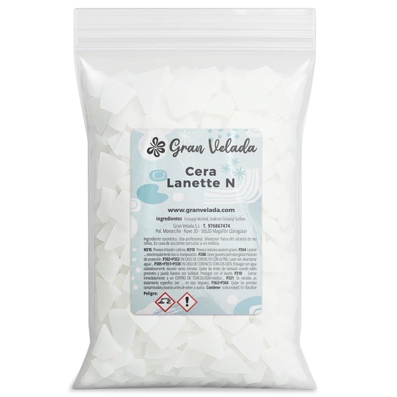 Gran Velada - Cera Lanette N 100 g | Emulsionante O/W para cremes, pomadas e cosméticos DIY | base auto-emulsionante aniónica, textura leve, sem gordura