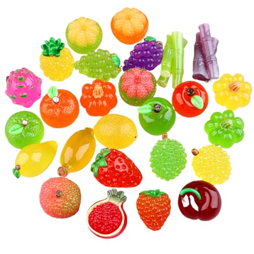 100 Piezas Mini Juguetes de Comida Bolsas ciegas simulación Linda Fruta Luminosa Mini Resina Comida Juguetes misteriosos favores de Fiesta Regalos creativos para niños niñas
