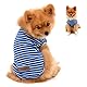PAIDEFUL Kleidung für Kleine Hunde Junge Mädchen Sommer Gestreifte Welpe T-Shirt Weste Atmungsaktiv 100% Baumwolle T-Shirt Ärmelloses Chihuahua Yorkshire Blau M