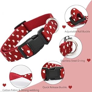 Dog Collar, Cute Cotton Dog Collars Adjustable Soft Girl Dog Collars for Small Medium Large Dogs