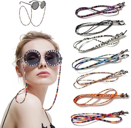 Tpubmity 7 piezas Ajustable soporte de gafas correa colorida antideslizante cordón para gafas, para Gafas de Sol Gafas de Lectura, para Gafas para Hombres y Mujeres