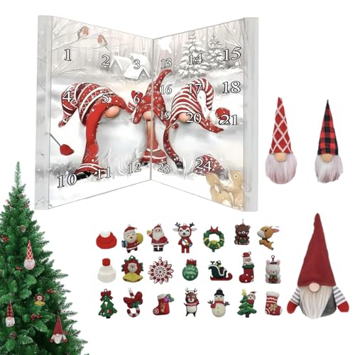 Calendrier de l'Avent Lutin de Noël avec 24 figurines de nains de table