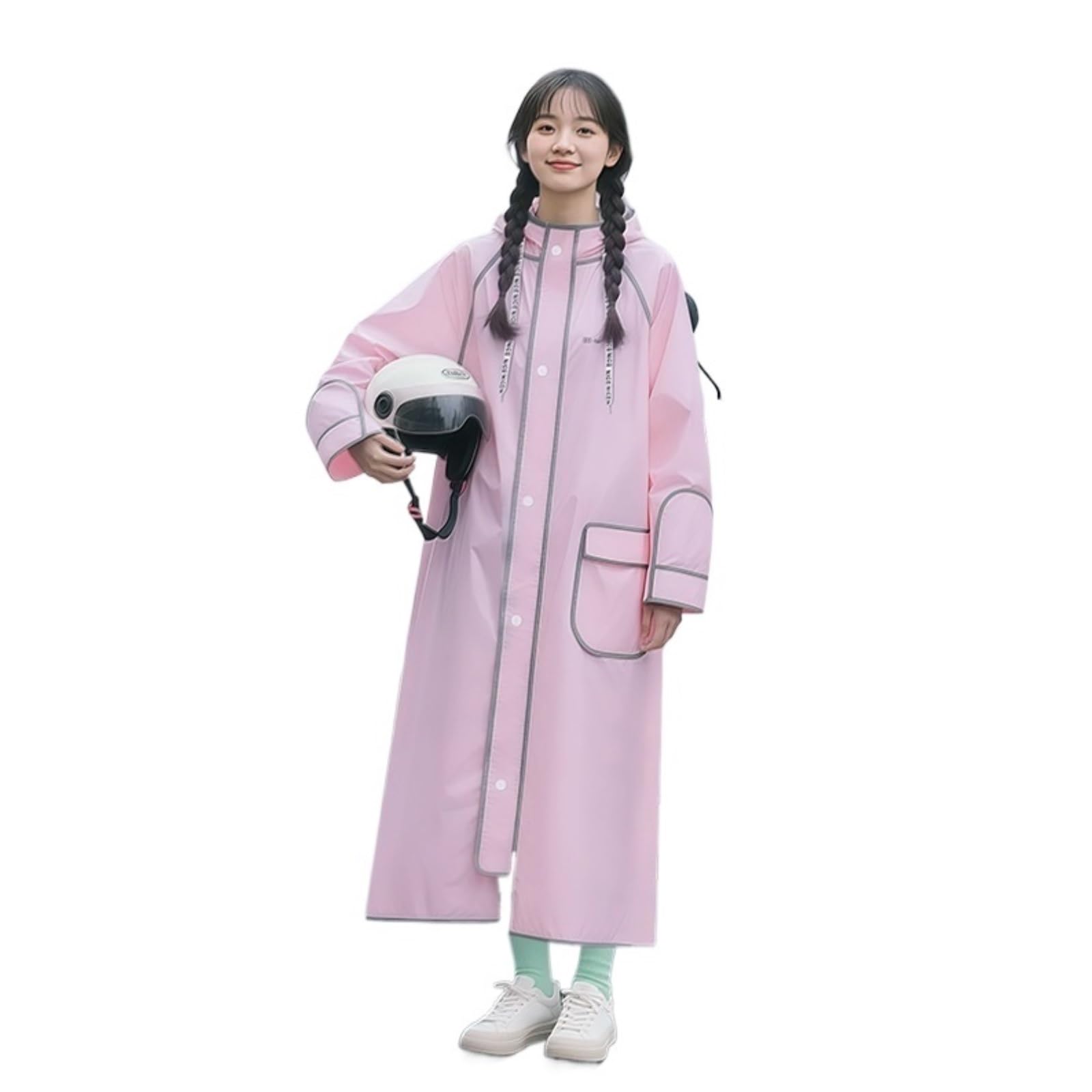 Capa de Lluvia Reutilizable Chubasquero Largo De Cuerpo Entero For Exteriores, Una Pieza, Específico For Bicicletas Eléctricas Ropa de Agua para Exteriores