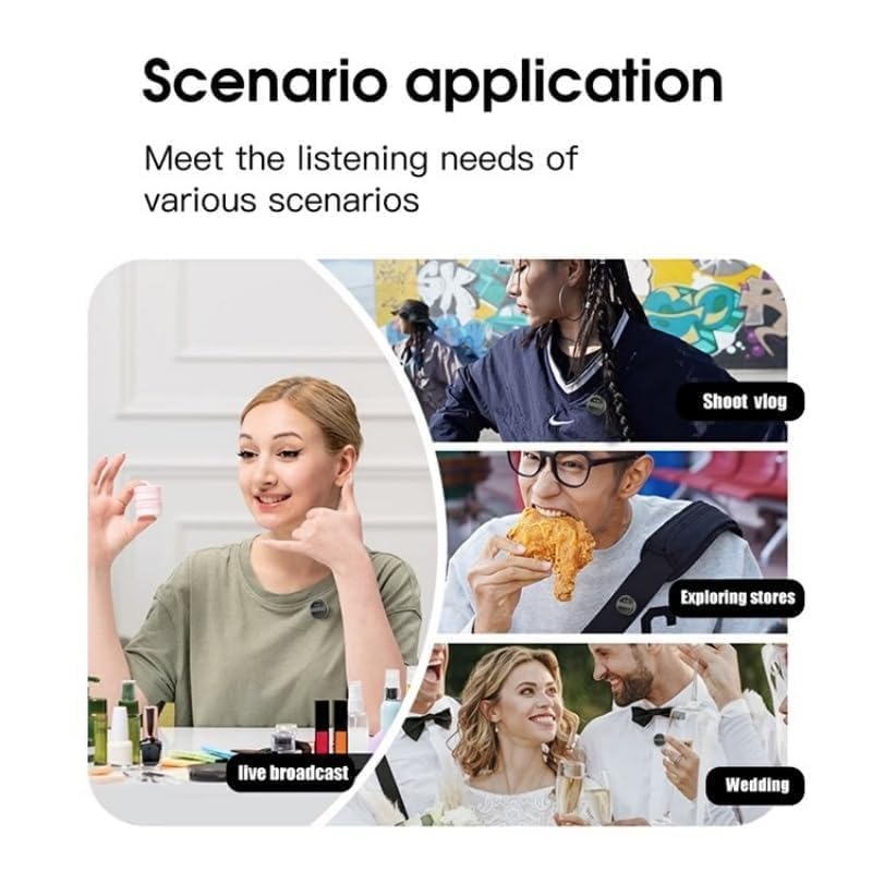 Image of Eyetech Dual Wireless Lavalier Microphone for Android & iPhone | Noise Cancellation | Plug & Play | Mini Clip Mic for Video Recording | Vlogging & Live Streaming with Charging Case (EQ08)