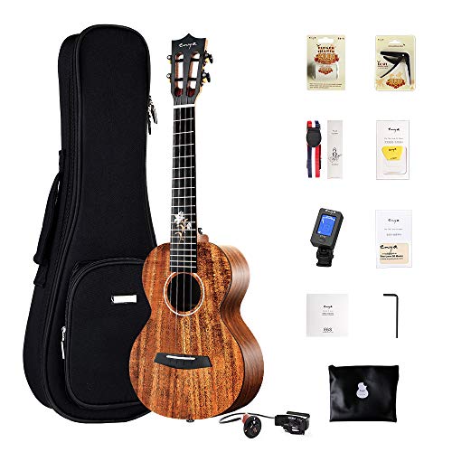 Ukulélé de terno Enya EUT-X2K EQ KOA Veneer 23 pouces Ukulele set accordeur capo sangle pickup - Les Beatles, Paul McCartney, John Lennon, RIngo Starr, George Harrison Ukulélé de terno Enya EUT-X2K EQ KOA Veneer 23 pouces Ukulele set accordeur capo sangle pickup