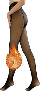 Pantyhose Fake Translucent Women Stretchy Slim Thermal Tights Winter Warm Fleece Lined High Waist Footed Leggings
