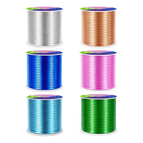 Image of Mandala Crafts 13 GA Pink Green Blue Assorted Anodized Aluminum Craft Wire | 300 FT, Colored, Flexible, Bendable for Bonsai Armature Sculpting Wire Wrapping Jewelry Making, Weather & Tarnish Resistant