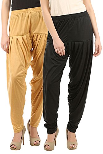 Image of Buy That Trendz Womens Patiala Pants Combo Pack of 2 Viscose Dhoti Patiyala Salwar Harem Bottoms Pants