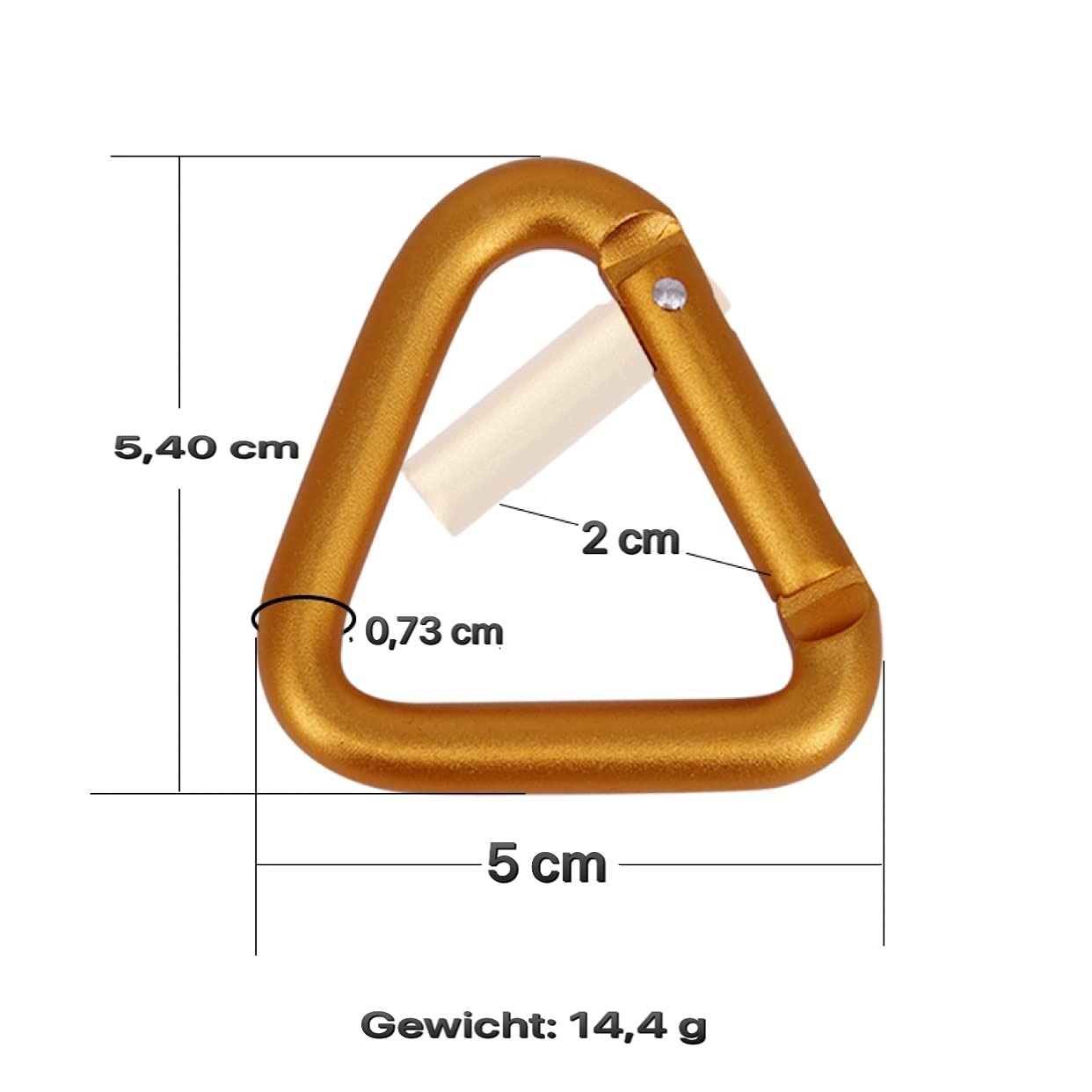 Moschettone triangolare, moschettone, piccolo, portachiavi a moschettone, mini moschettone, set di 3 pezzi