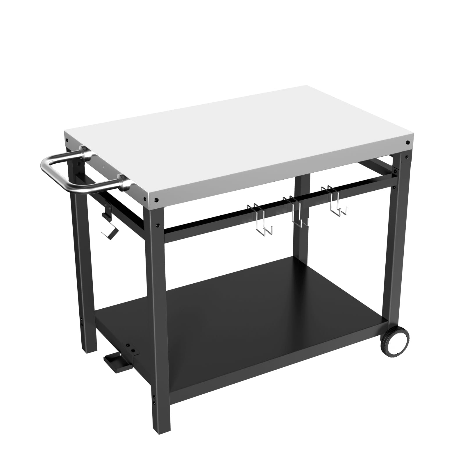 Buy GLOWYE Large BBQ Grill Carts with Wheels, DoubleShelf Stainless