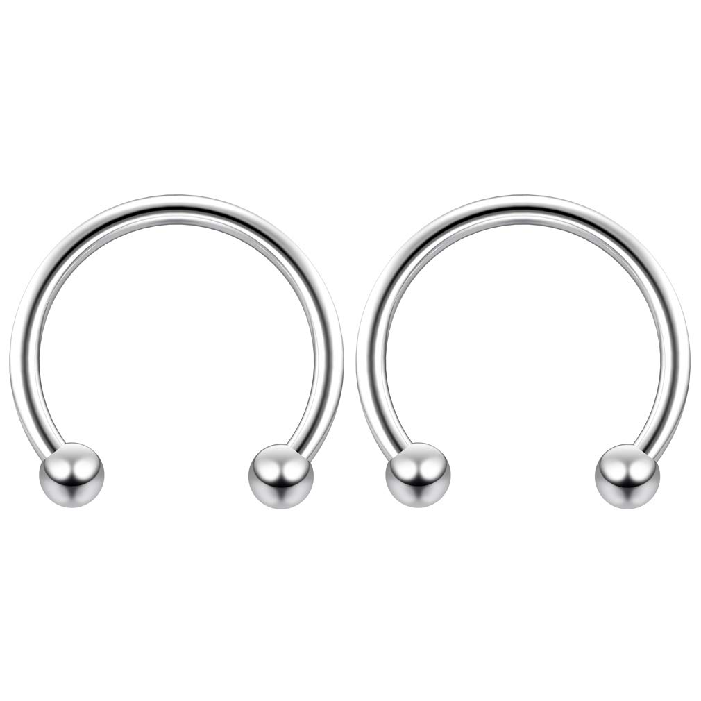 Buy 2pc 16mm Surgical Stainless Steel Horseshoe Bar Hoop 3mm Ball