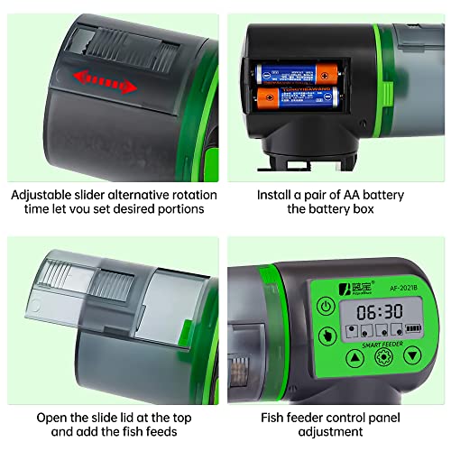 SUNWEN Automatic Fish Feeder, Auto Fish Food Feeder for Aquarium or Fish Tank, Fish Feeder Timer Dispenser for Vacation… - Image 5