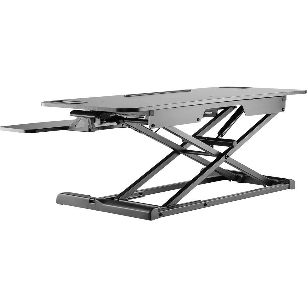 DIGITUS Ergonomic Workspace Riser Aufstellung für LCD-Bildschirm/Tastatur/Maus Schwarz auf dem Tisch | Tastatur & Maus Ablage – 95 x 61cm Arbeitsfläche – 10 bis 50cm Höhe einstellbar – Schwarz