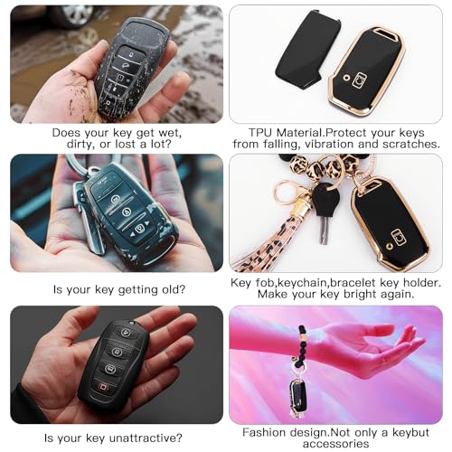 Image of For Kia Key Fob Cover Accessories,Matte TPU Material, With a Cute Leather Keychain,For Telluride,Carnival,K5 gt line，K5，Forte，K4，Sorento, Sportage And Other Models.