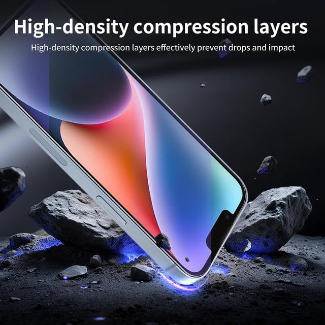 Image of TitanGuard Tempered Glass Screen Protector Guard for iPhone 13 /13 Pro / 14 / 16e - 9H Hardness, Military Grade, Anti-Static, Easy Installation Kit - 1 PACK