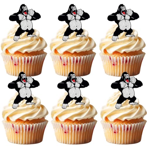 Gorilla Birthday Cake Decorations Jungle Theme Happy Tags Party Supplies Celebrate Joy and Happiness Gorilla Tag Decorations Perfect for Kids Parties and Celebration