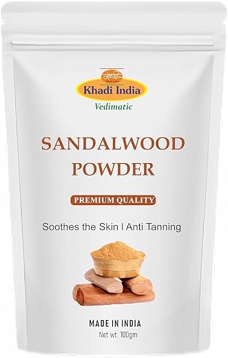 Khadi 100% Pure Sandalwood Powder Face Pack for Glowing Skin & Tan Removal - Pure, Natural Effective with Santalum Album C...