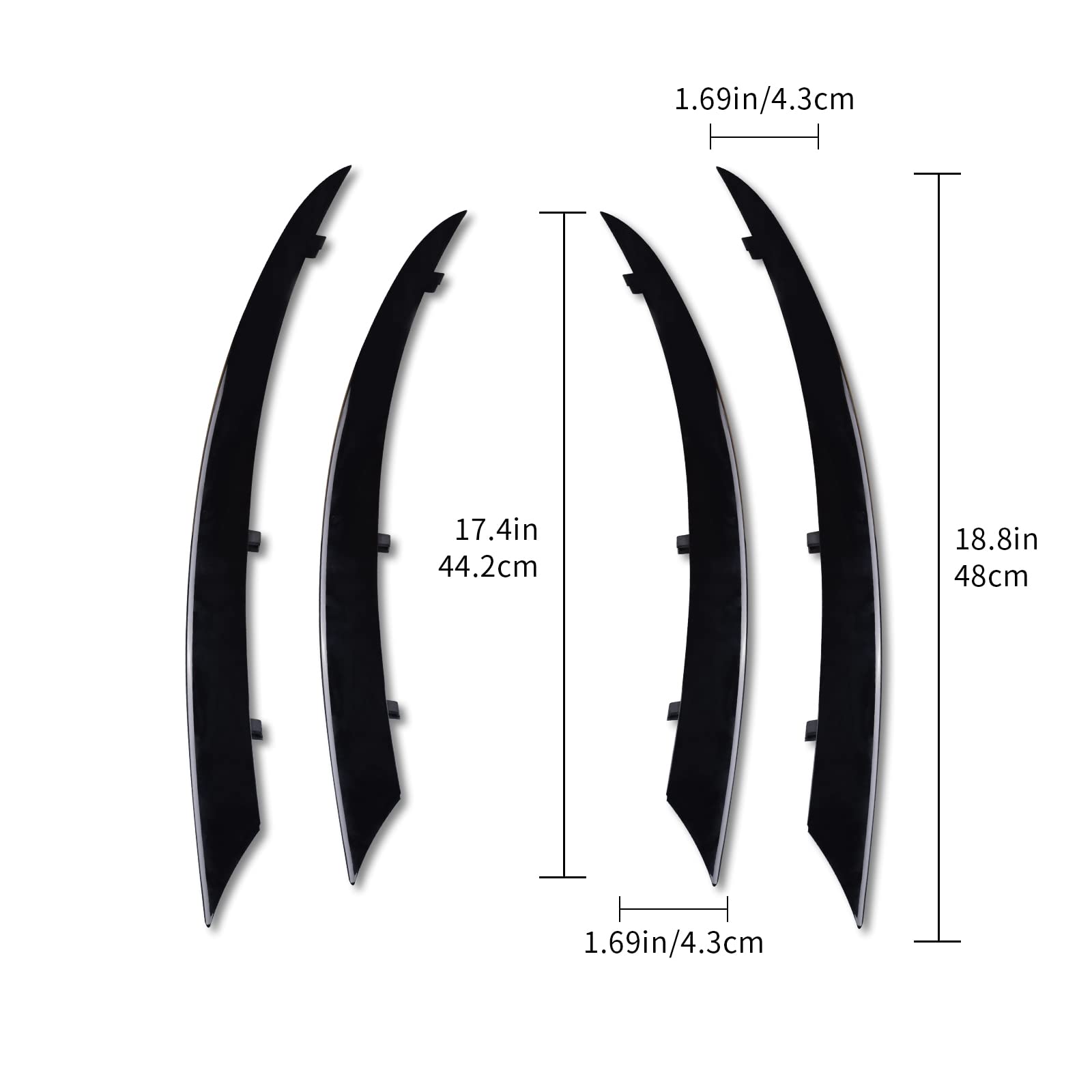 KUNGKIC Frontstoßstange Kühlergrill Lip Splitter Spoiler Compatible with Mercedes Benz C Klasse W205 2015-2018 Zubehör ABS Sport-Stil 4 Stück Coole Außendekoration(glänzend schwarz)