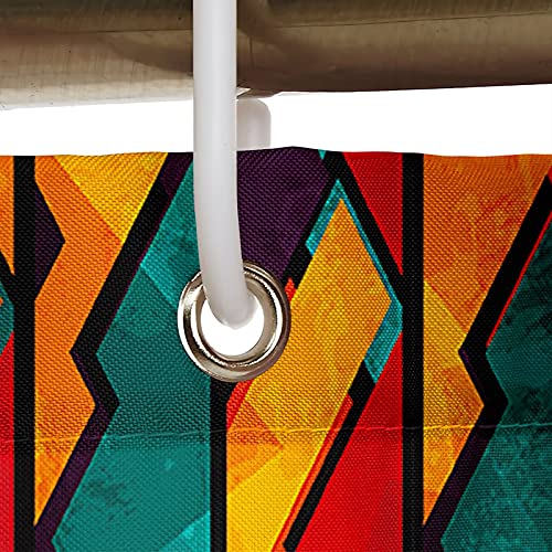 Rideau de douche motif géométrie multicolore 165x200cm polyester lavable - 4
