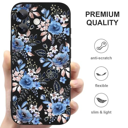 Image of ZIYE for iPhone 17 Case Blue Flower Pattern Phone Case