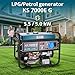 Könner & Söhnen KS 7000E G DUAL FUEL series LPG/petrol outdoor generator with a maximum power of 5500W, low oil level indicator, overload and short circuit protection, 100% copper winding