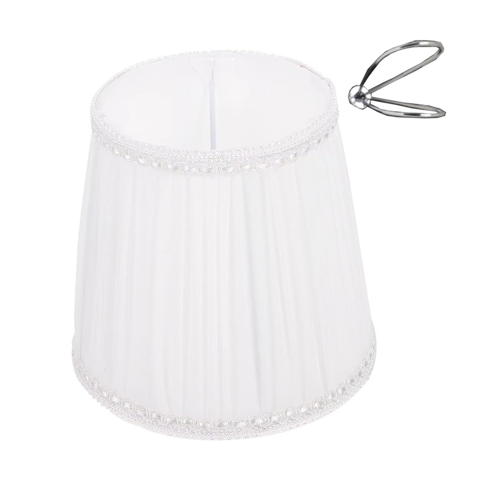 Luxemetals White Clip On Clip-On Cloth Lamp Shade For E14 Bulb(White Clip On)