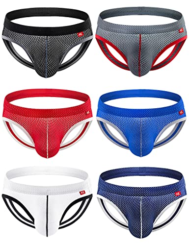Arjen Kroos Mens Jockstrap Low Rise Sexy Underwear Mesh Breathable Jock Strap Multipack