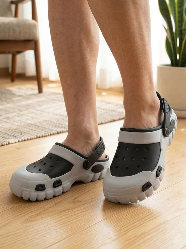 Image of Richmen Super Soft Stylish and Comfortable EVA Anti-Skid Men Sliders with Lightweight Cushioned Footwear Adjustable Back Strap Everyday Use Mules for Boys & Men's Clogs