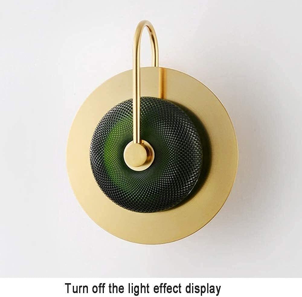 Lámparas de pared LED con pantalla de vidrio, lámpara de pared de soldadura sin costuras personalizada a prueba de óxido, lámpara de pared redonda simple de hierro forjado, lámpara de pared para