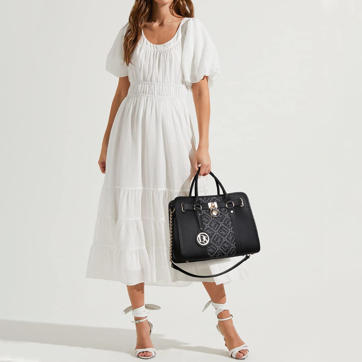 Dasein Women’s Two-Tone Tote Bag – Colorblock Vegan Leather, Detachable Strap, Includes Wallet - View #6