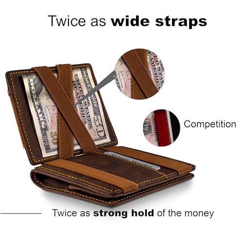 West - Magic Wallet with Coin Pouch + Gift Packaging - RFID Wallet for Men Compact & Small Magic Money Wallet - Extra Strong Money Bands, Magic Wallets for Men2
