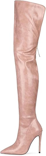 Striking Thigh High Boots by Thierjung: Burgundy Meets Bold Prints