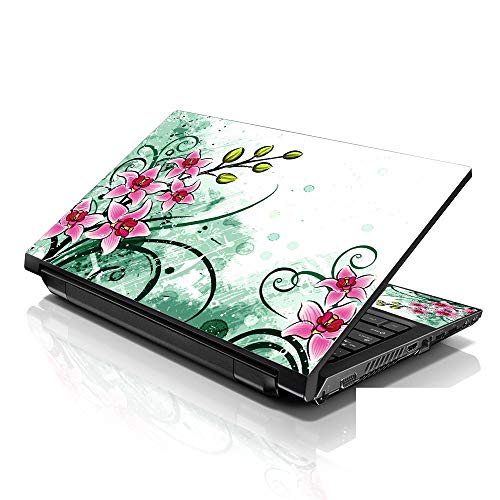 Image of LSS Laptop 15 15.6 Skin Cover with Colorful Pink Flower Floral Pattern for HP Dell Lenovo Apple Asus Acer Compaq - Fits 13.3 inch 14 inch 15.6 inch 16 inch (2 Wrist Pads Free)