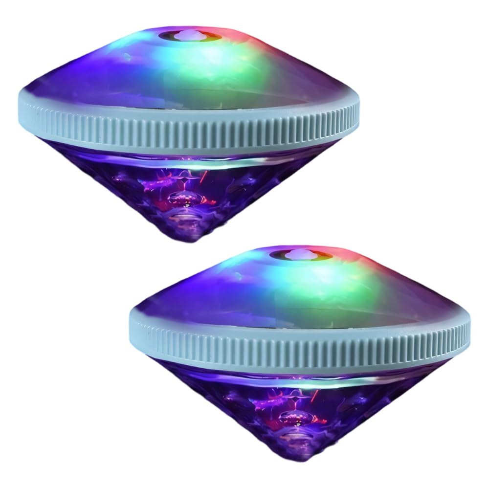 BDKMMS Floating Pool Lights, 2Pcs IP65 Waterproof LED Underwater Lamp Multi-Color Changing Pool Light for Pools, Bathtubs, Ponds Decor