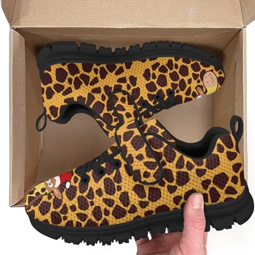 Little Kid Boys Girls Tennis Shoes Kids Slip on Running Sneakers Wide Casual Barefoot Shoes Giraffe Pattern2