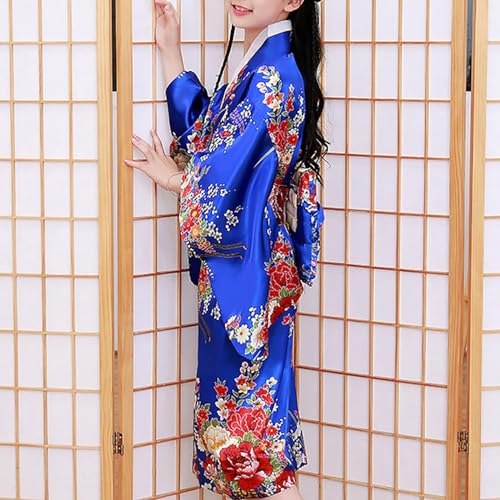 Girls Floral Print Kimono Japanese Traditional Dresses Casual Wide Sleeve Trendy Vintage Birthday P𝐚rty2