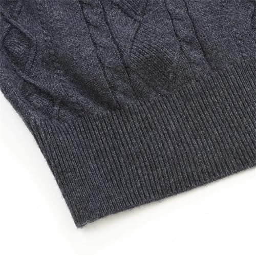 Men Fashion Autumn Oversized Waistcoat Casual V-Neck Knitted Vest Sleeveless Sweater Cardigan3