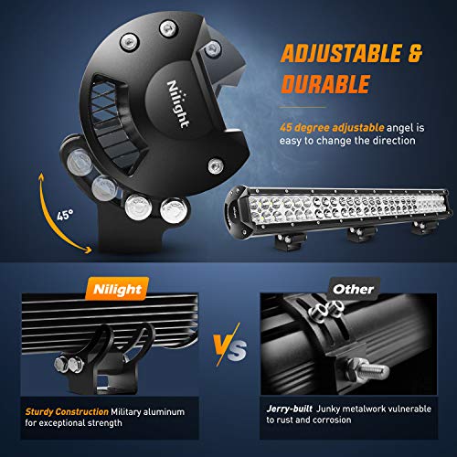 Image of Nilight LED Light Bar 25Inch 162W Spot Flood Combo Off Road 12V 5Pin Rocker Switch Wiring Harness Kit, 2 Years Warranty (ZH081)