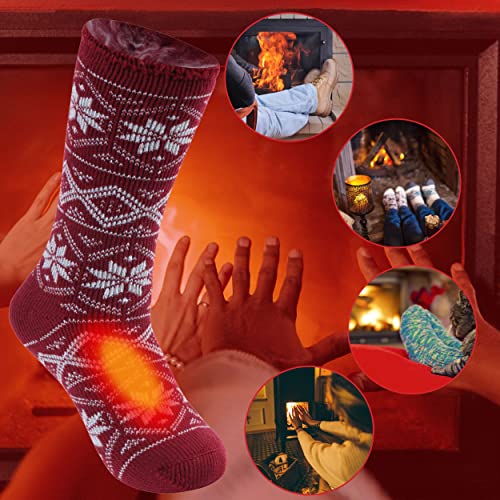 Monill Thermal Socks, Unisex Warm Winter Boot Socks Thick Insulated Heated Hiking Socks For Men And Women Athletic Running Socks Walking Crew Socks For Cold Weather Outdoor Spoort Socks Skiing Socks #TOP5