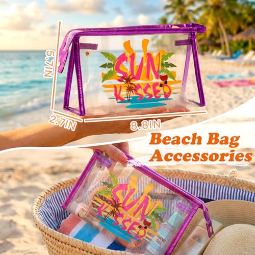 Image of COSHAYSOO Sunscreen Bag Clear Makeup Toiletry Pouch Beach Vacation Essentials for Women Teen Girls Trip Gifts Summer Pool Travel Must Have Accessories Waterproof Stuff