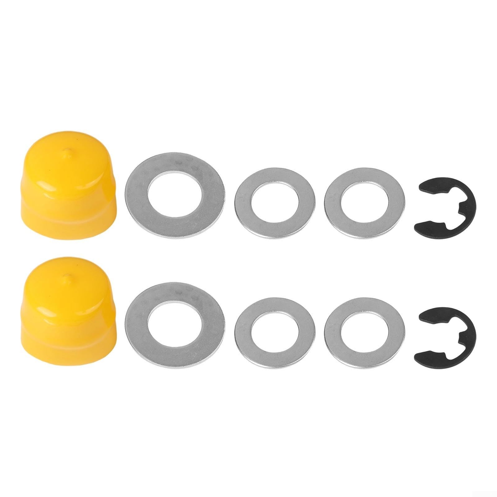 Kit de bujes de rueda delantera 9040H para cortacéspedes Craftsman sustituye a 532188967 532121749 121749X, juego de accesorios de eje de metal con clips electrónicos (amarillo)