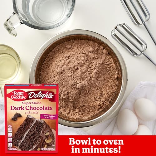 Image of Betty Crocker Delights Super Moist Dark Chocolate Cake Mix, 13.25 oz. (Pack of 12)