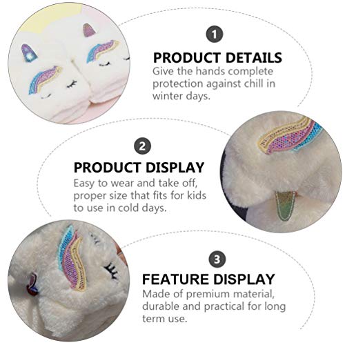 KESYOO Luvas de Meio Dedo para Meninas Luvas Quentes de Inverno Fofas Luvas Flip Top UnicÃ³rnio de N
